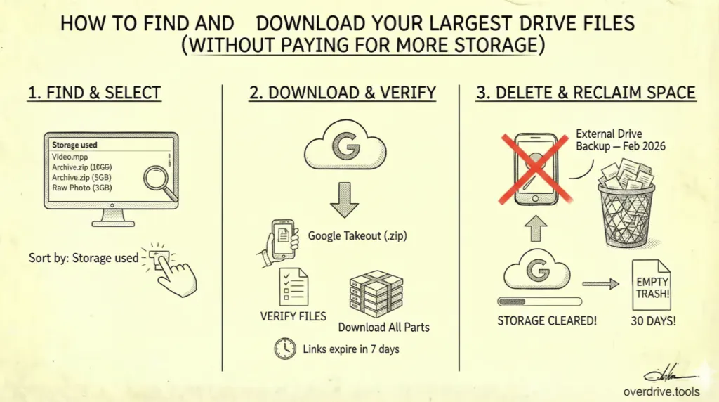How to Find and Download Your Largest Google Drive Files (Without Paying for More Storage)