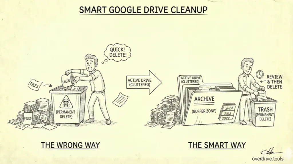 Smart Google Drive Cleanup: Archive First, Delete Second